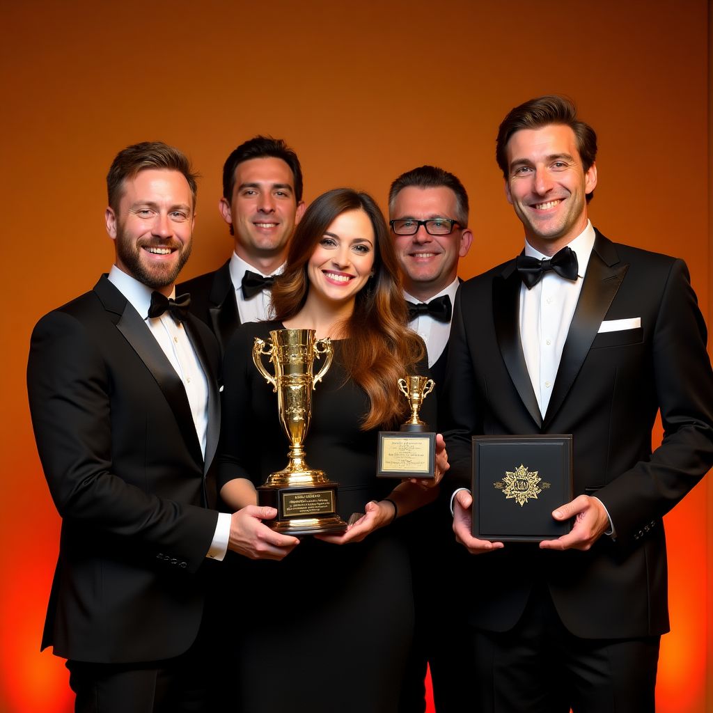 Zespół odbierający nagrodę na gali branżowej