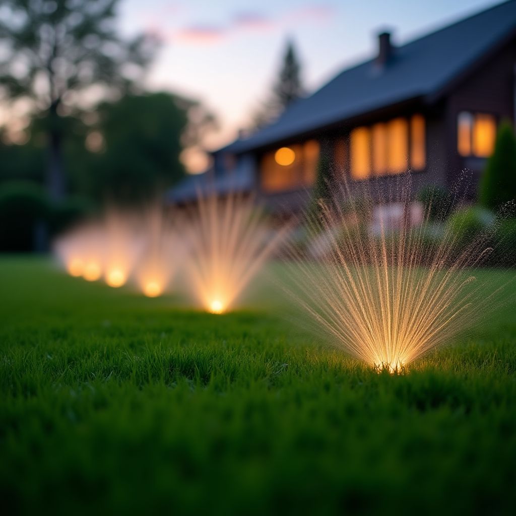 System automatycznego nawadniania w działaniu